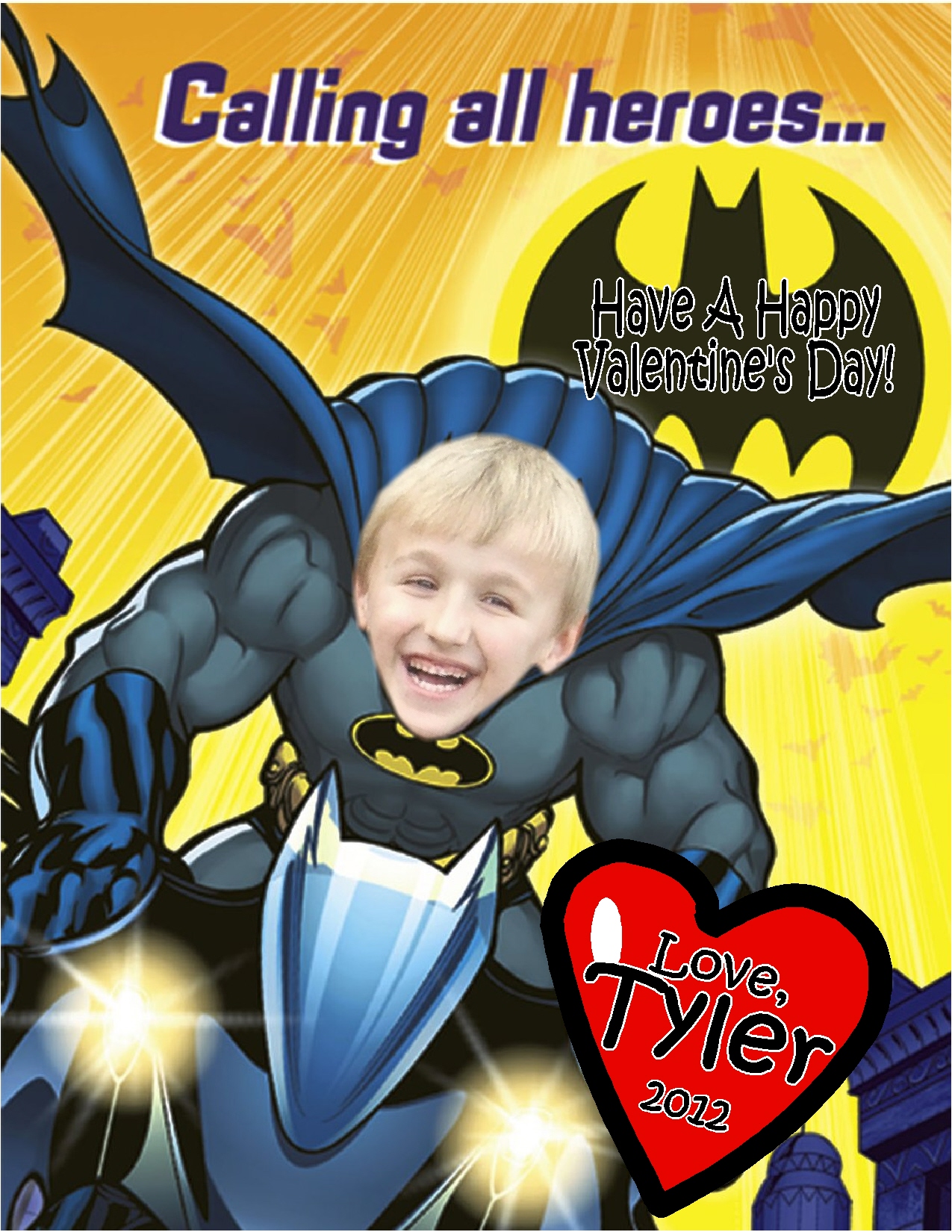 Batman Personalized Photo Valentine