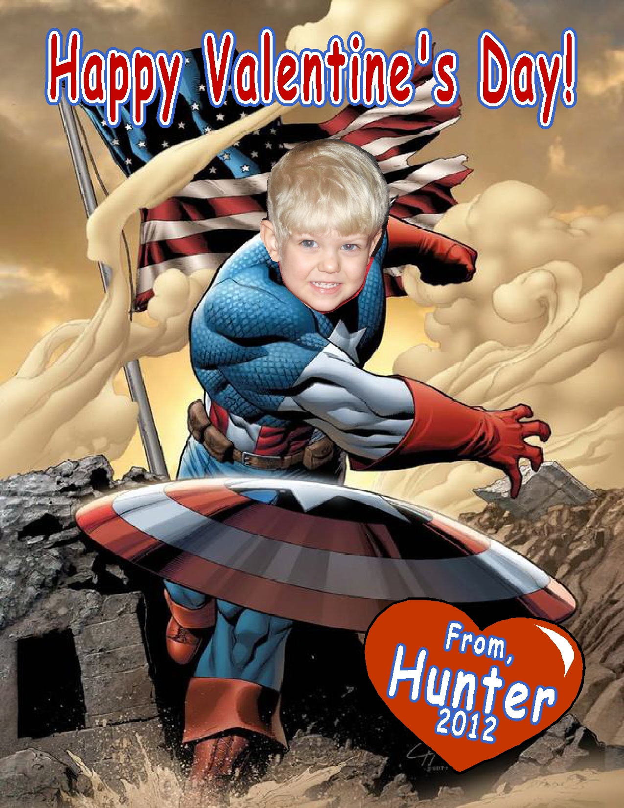 Captain America Personalized Photo Valentine