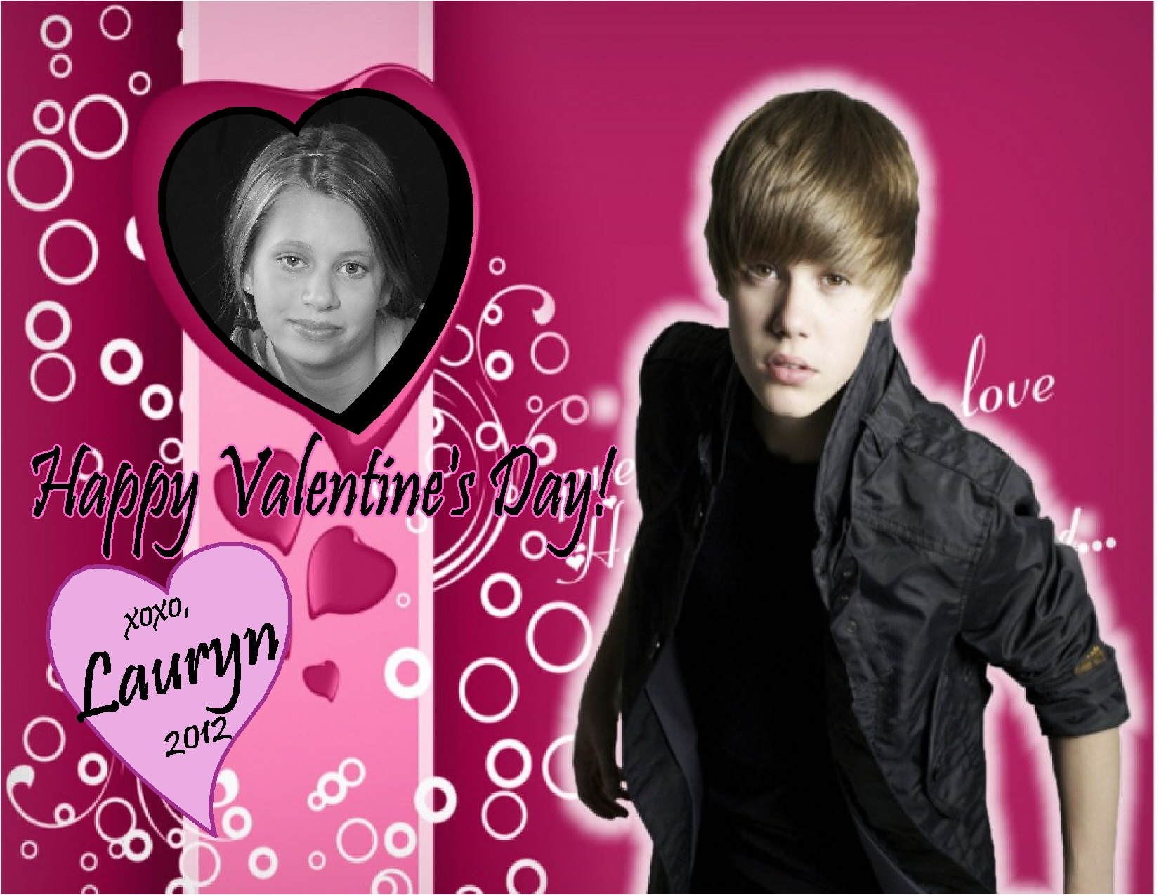 Justin Bieber Personalized Photo Valentine 2012