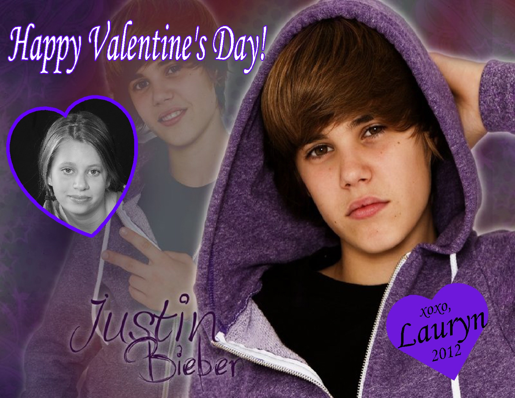 Justin Bieber Personalized Photo Valentine 2012B