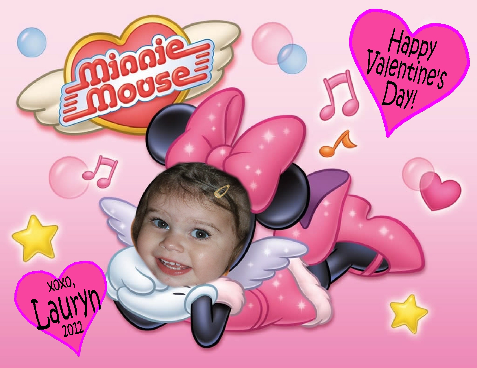 Minnie Mouse Personalized Photo Valentine