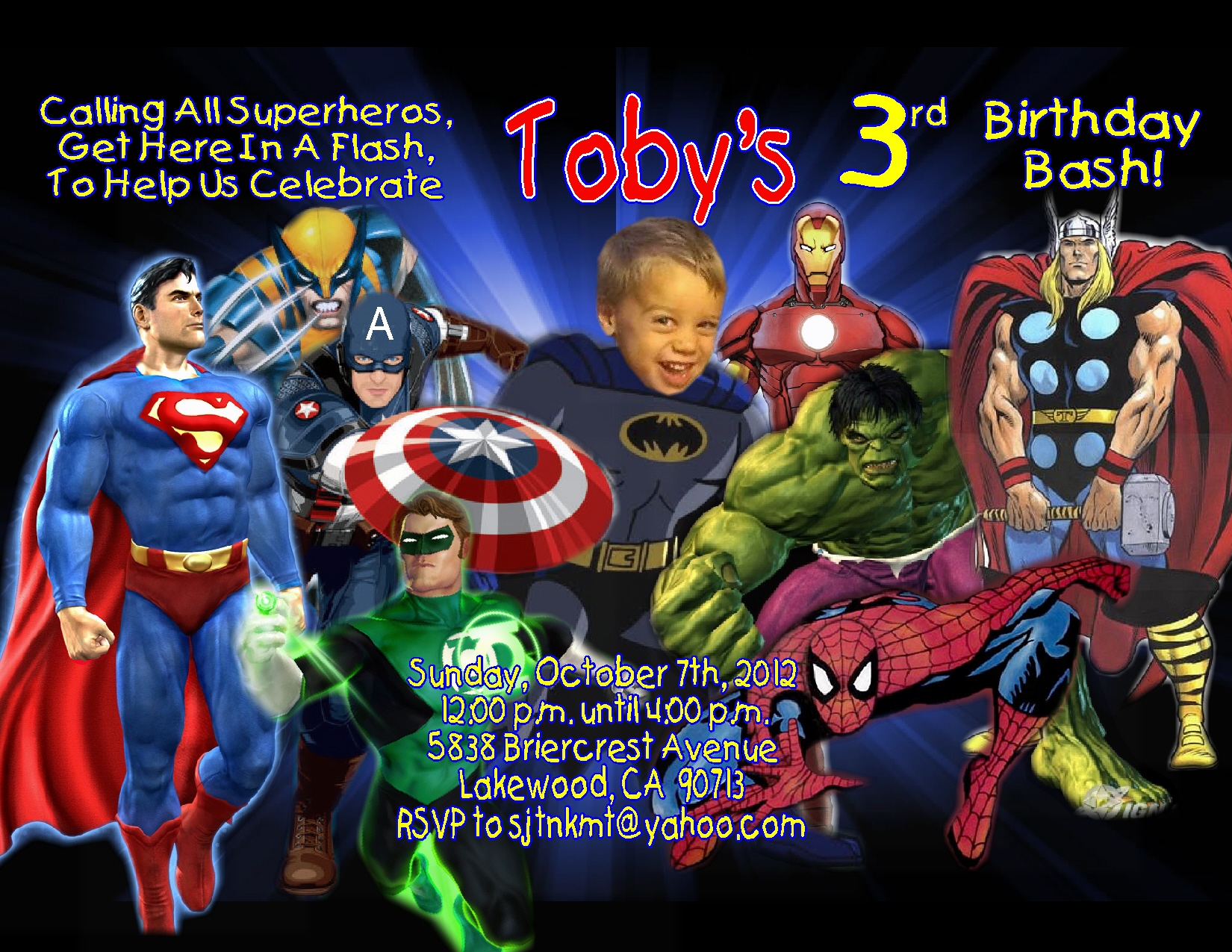 Super Hero Personalized Photo Birthday 2013A